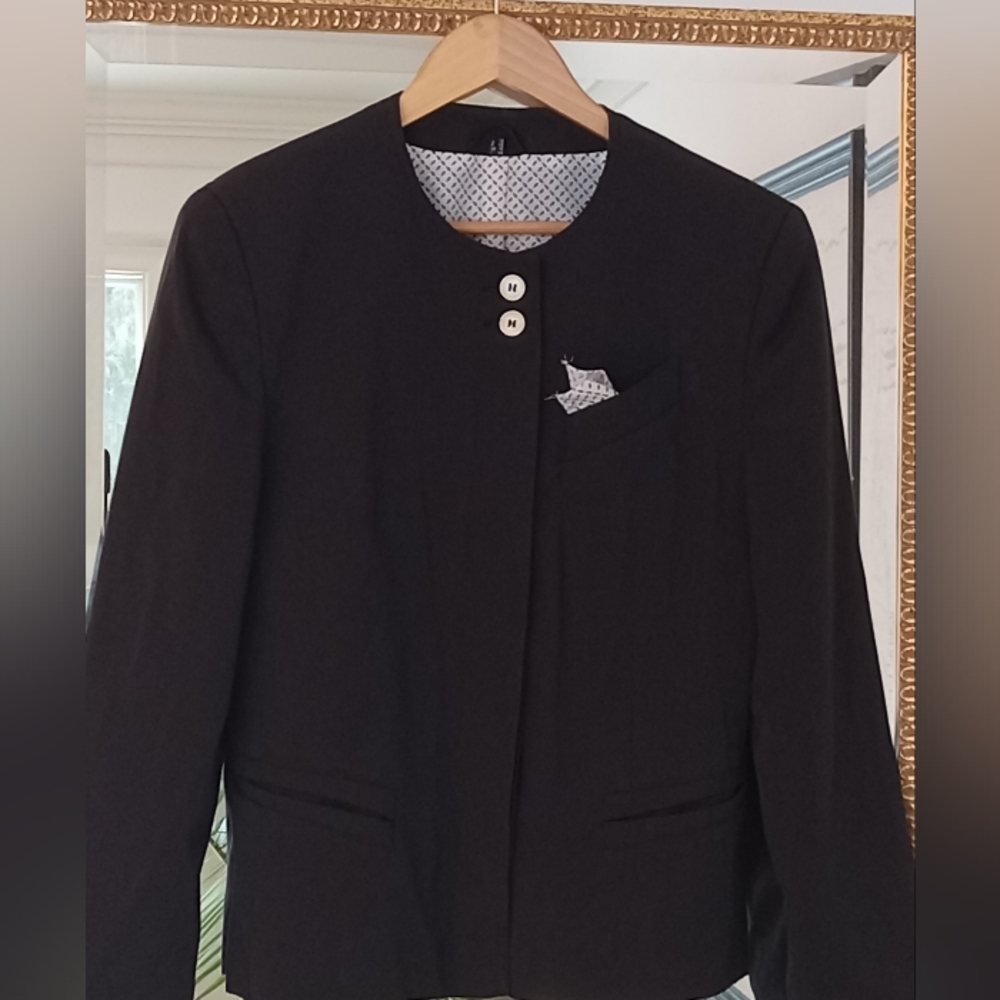 Vintage German Wool-poly Blend Black Jacket